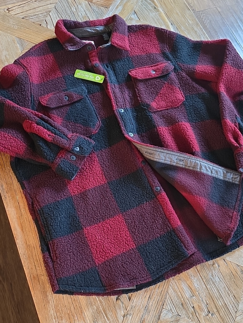 WRANGLER cozy fleece button up shacket overshirt jacket XL